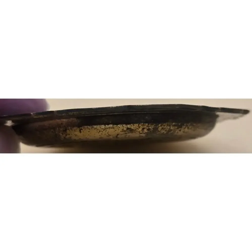Art Deco Brass Trinket Trey With Enamel Flower Pattern Pre-loved